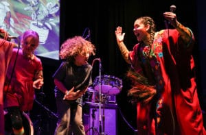 Lido Pimienta shares the stage with her son at Venus Fest