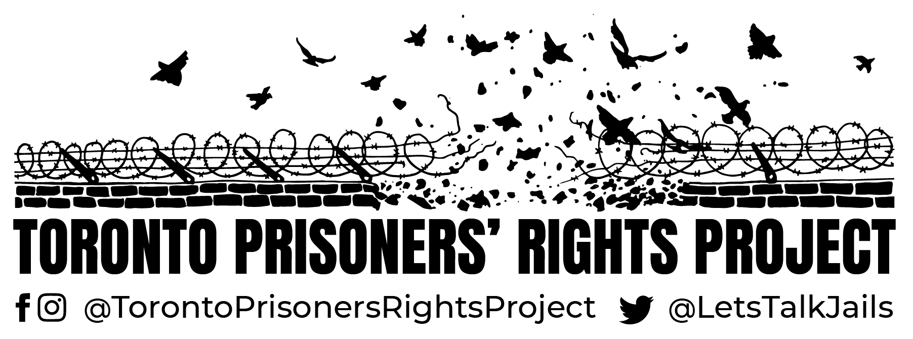 Black and white logo for Toronto Prisoners' Rights Project