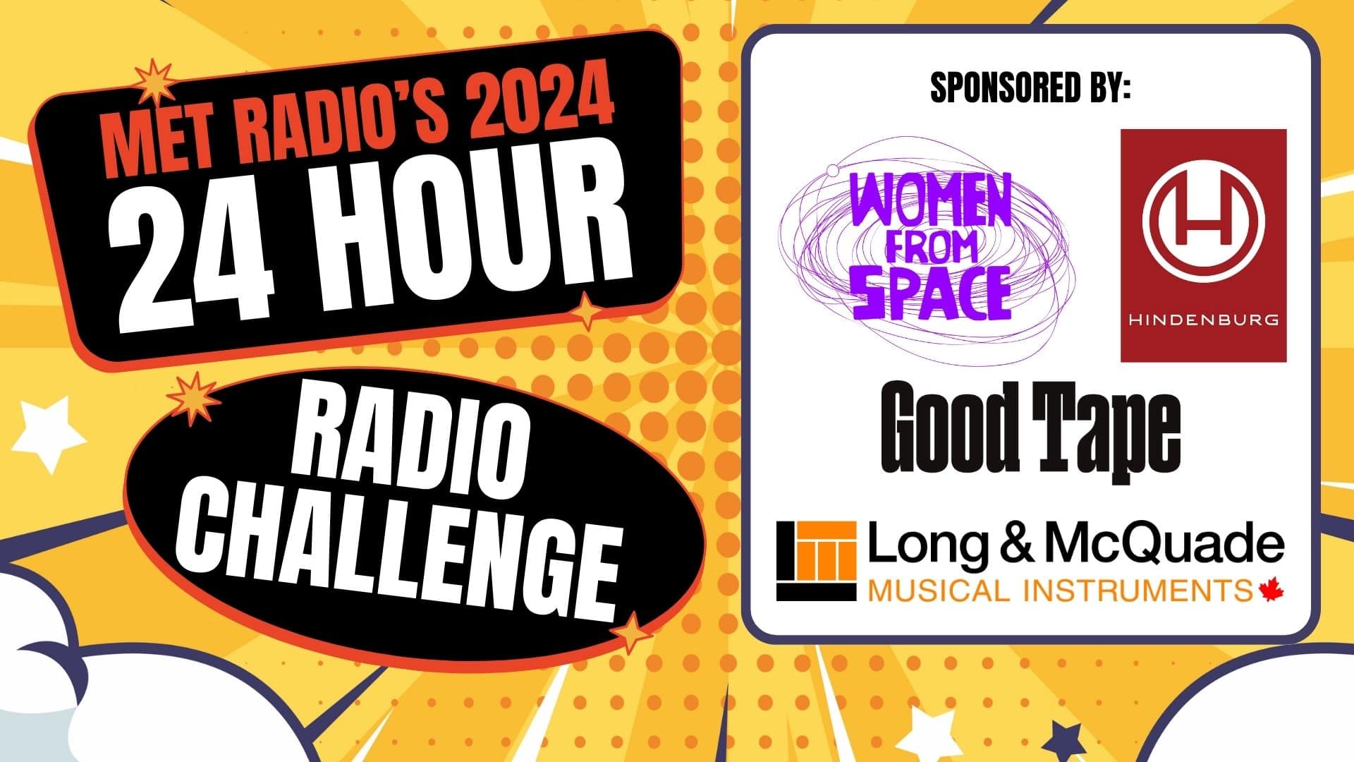 Banner displaying Radio Challenge sponsors for 2024